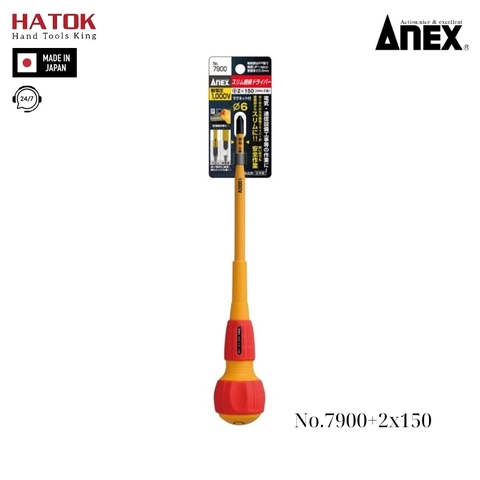 Tô vít cách điện cán tròn Anex No.7900+2x150 Nhật Bản