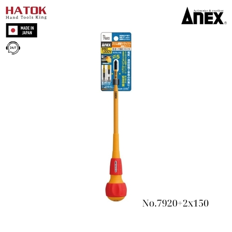 Tô vít cách điện cán tròn Anex No.7920+2x150 Nhật Bản
