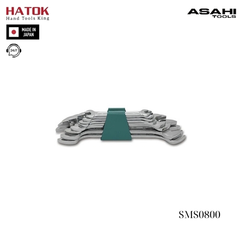 Bộ cờ lê 2 đầu miệng 8 chi tiết Asahi SMS0800 Nhật Bản