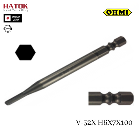 Đầu vặn ốc lục giác OHMI V-32X H6x7x100 Nhật Bản