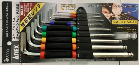 Bộ lục giác đầu bi 9 cái ANEX HB5009