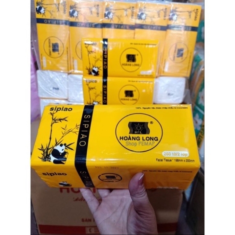 Giấy rút Sipiao Hoàng Long 260 tờ/2 lớp 5 Bịch