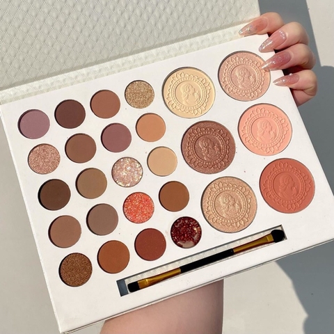 Bảng Phấn Mắt  Đa Năng Frank Color Mẫu Mới 26 ô Kèm Cọ Lên Màu Đẹp Long Lanh.