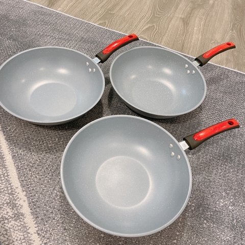 Chảo chống dính vân đá sâu lòng 32cm