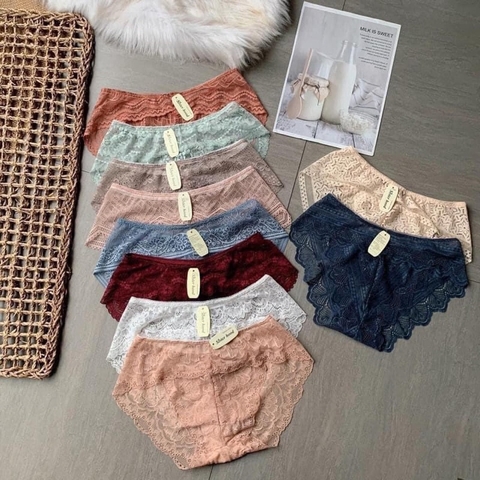 Quần lót nữ chip ren Thái form to lưng cao sexy vải ren mềm mại gợi cảm