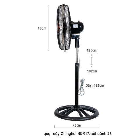 Quạt cây Chinghai HS-917, sải cánh 43cm, công suất 75w