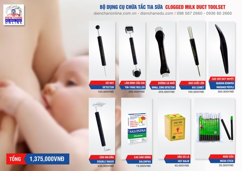 Bộ dụng cụ Diện Chẩn chữa tắc tia sữa