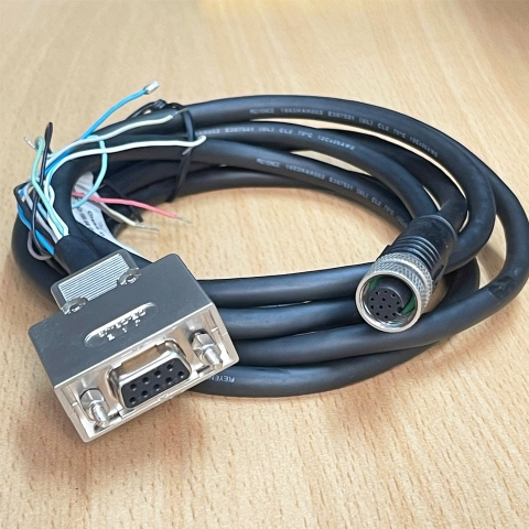 Cáp Điều Khiển KEYENCE 1603HAH003 Dài 2M Cable M12 A-Coded 12 Pin Female to RS232 DB9 Female For Keyence IV3, Cognex in -Sight Omron Microscan V430 7000 Sensor Camera Reader
