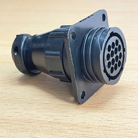 Đầu Nối Cáp SMEMA 206043-1 14 Pin Female Standard Circular Connector For Wire & Cable Reverse Gender Power & Signal Black Circular Plastic Connectors