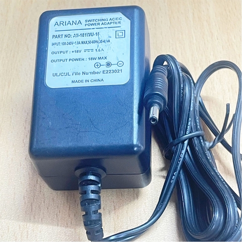 Adapter 18V 1A ARIANA AII-181WU-18 Connector Size 3.5mm x 1.35mm