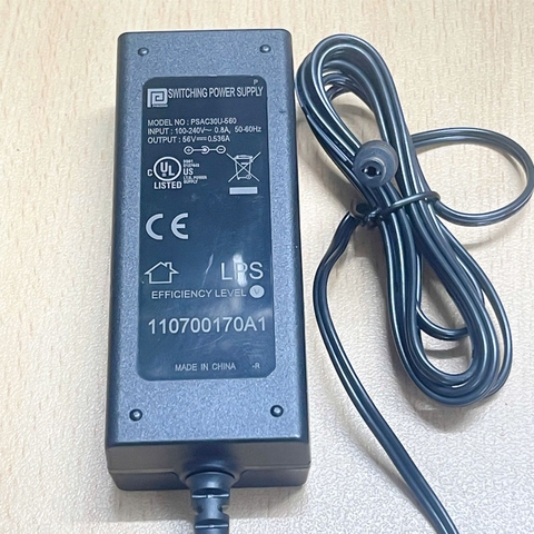 Adapter PHIHONG 56V 0.536A PSAC30U-560Connector Size 5.5mm x 2.1mm