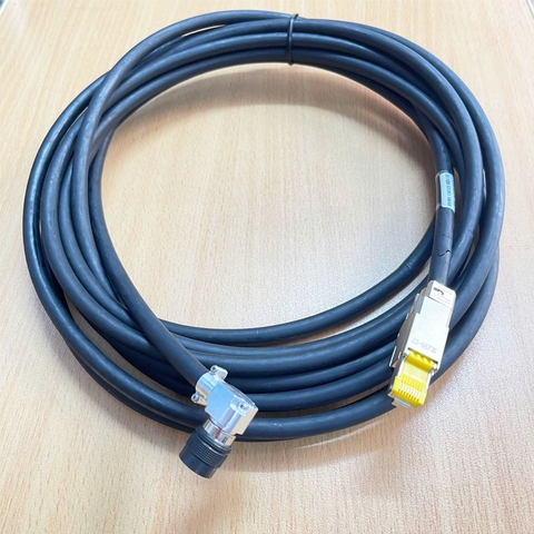 Cáp FA_14391611 EKRK 134123/LVDS Camera Right Angle Hirose HR10A-10P-12P(73) 12 Pin Female to RJ45 Male Dài 6M For Industrial Camera Cable