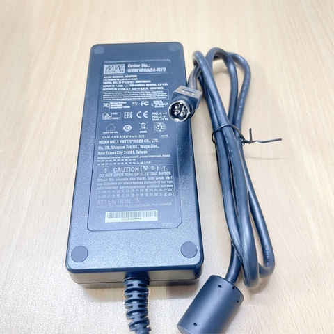Adapter 24V 6.67A 160W MEAN WELL GS160A24-R7BBS IEC C14 Connector Size 4 Pin Mini Din 10mm For FUJITSU IU-150 4 Port Powered USB / RS232 Adaptor Hub