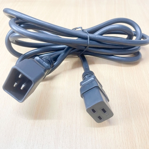 Dây Nguồn Máy Chủ Well Shin WS-003D WS-002F AC Power Cord IEC 60320 C19 To C20 3x1.5mm² 16A 250V Black Length 2.5M