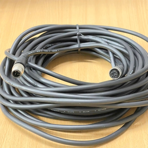 Cáp truyền động cảm biến M12 A-Code 4 Pin âm dương Dài 15M- M12 A-Coded Straight Female to Male 4 Pin Dual Connector