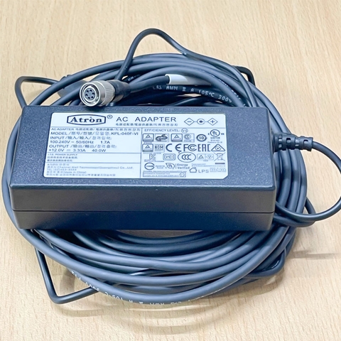 Adapter Original 12V 3.33A 40W Atron KPL-040F-VI Connector Size Hirose HR10A-7P-6S(73) 6 Pin Female Dài 6M SENTECH 6M For Basler Industrial Camera