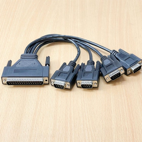Cáp chuyển đổi DB37 Male Dsub to 4Port DB9 Male D-sub Uart Cable Adapter Dài 0.3M For C104H,C104H/P,CI-134,CI-134I,CI-134IS,CP-114,CP-114I,CP-114IS