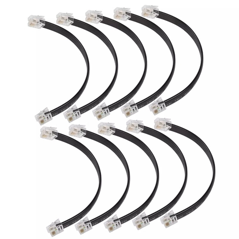 Dây Cáp RJ12 6P6C 6 Pin Straight Wired Cable 6P6C Male to Male Flat Telephone Cord,Polycom Microphone