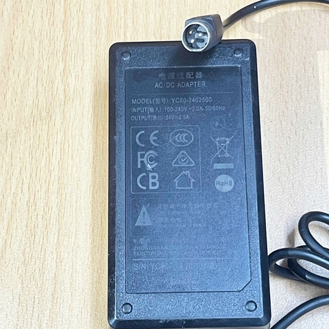 Adapter 24V 2.5A YC60-2402500 Connector Size 3 Pin Mini Din 10mm For Printer POS Printer Accessories.