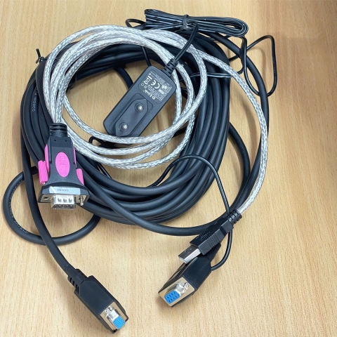 Bộ Cáp Và Sạc Máy Quét Mã Vạch Honeywell 52-52557-3-FR & Cáp USB to RS232 FTDI Chip Cable Z-TEK ZE533A Cable RS232 DB9 Female to DB15 Female 3 Row Dài 10M Coiled 5V External Power For Honeywell 3320G-4-INT Vuquest 3320g VuQuest 3330g