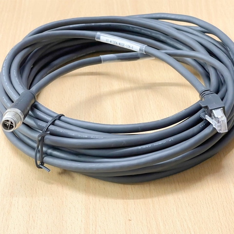Cáp XC-M12EN-M8SR-10M-R Dài 10M M12 Ethernet 8 Pin X-Code to RJ45 Shielded Cable For Basler Cognex Industrial