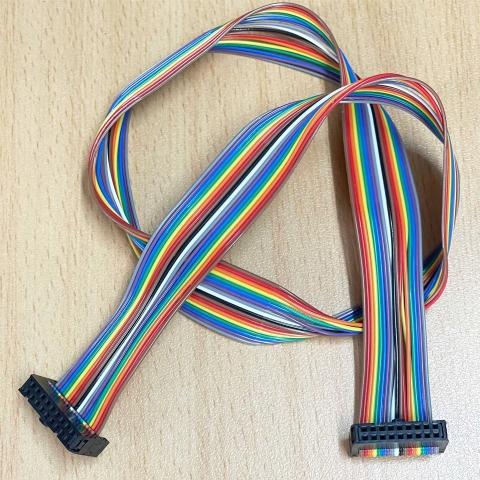 Cáp Bẹ Nhiều Màu IDC 18 Pin 2x9 2.54mm Pitch Female Connector Type A Flat Rainbow Color Ribbon Cable Dài 0.5M