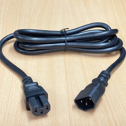 Dây Nguồn IEC 60320 C14 to C15 MSL-106 MSL-121 13A 250V 16AWG 3Cx1.31mm Black Power Cord Length 2M