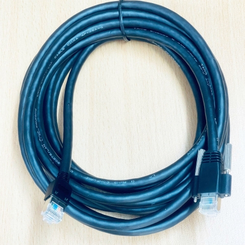 Cáp Mạng Gigabit CAT6A RJ45 S/STP Ethernet Cable Thumbscrew Locking Shielded TAIYO E176097  Dài 5M For GIGE industrial CCD Cameras and CCD basler Camera