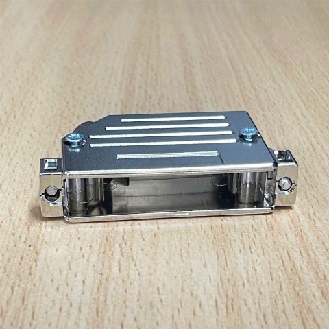 Vỏ Ốp Amphenol CONNEC 600X57037X D-Sub DB37 37 Position Two Piece Backshell Connector Silver 45° Shielded Metallized Niken Crews