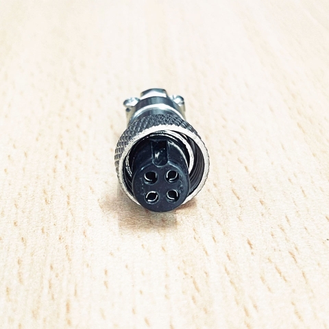 Đầu Jack GX12 4 Pin Female 9mm Aviation Plug Metal Panel Circular Connector