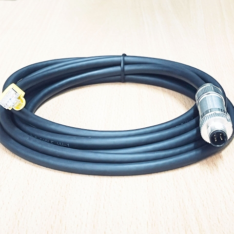 Cáp M12 4 Pin D-Code Male to RJ45 Cable Fast Ethernet Industrial Dài 3M