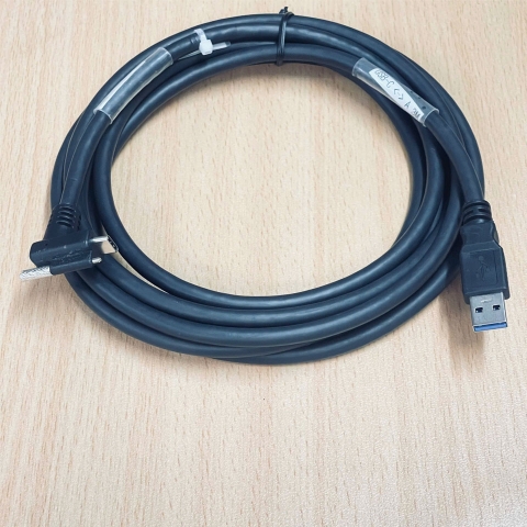 Cáp USB 3.0 Type-A sang USB Type-C góc vuông có chốt khóa kim loại Cable Right Angle USB-C to USB-A Dài 3M For USB3 Vision Industrial Cameras Industrial barcode scanners Medical equipment