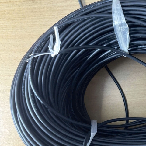 Cáp Truyền Động Tín Hiệu 2 Core 2Cx24AWG(0.21S) Tiết Diện Lõi: 0.21mm2, OD:4.0mm Black Communication Equipment Dài 1M