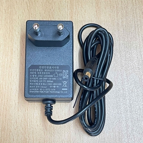Bộ Nguồn Adapter 12V 3A HU101211-21001A EU Plug Connector Tip Size 5.5mm x 2.1mm