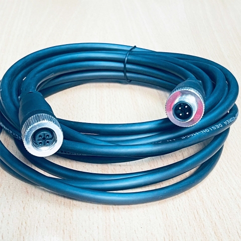 Cáp M12-M12-4.6M-2 Cable M12 4 Pin Cable M12 A-Code 4 Pole Male to Female Black Length 4.6M