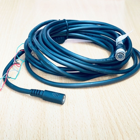 Cáp Power I/O ZX-HRS-7P-6S-CF Cable Hirose HR10A-7P-6S(73) 6 Pin Female to 4 Core + Jack DC 5.5mm x 2.1mm Female Dài 0.5M  For Power Supply and Data Control Cable Basler Camera AVT GIGE Sony CCD Industrial