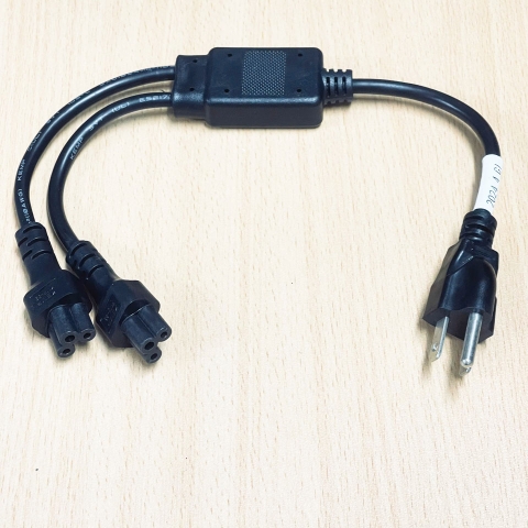 Dây Nguồn 3 Chân 2 Dẹt 1 Tròn Chia Chữ Y Type Splitter Power Cord  NEMA 5-15p KEMP KMP-02 KMP-33 to IEC-C5 Dài 0.4M