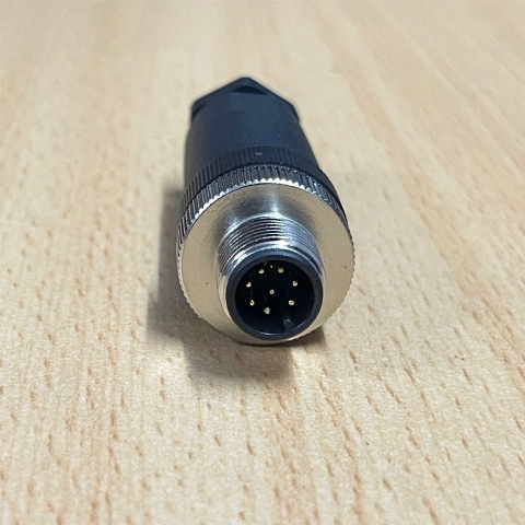 Đầu Nối Tròn Công Nghiệp M12 A-Code 8-Pins Male Screw Contacts Type Gold Plated Forsignal Transmission, Sensors, DC Power, or Low-Speed Ethernet.