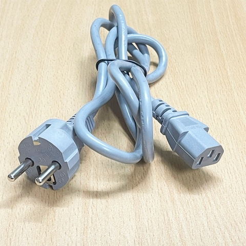 Dây Nguồn Máy Tính 2 Chân Tròn to C13 AC Power Cord 10A 250V 3X0.75mm 18AWG Grey Length 1.5M
