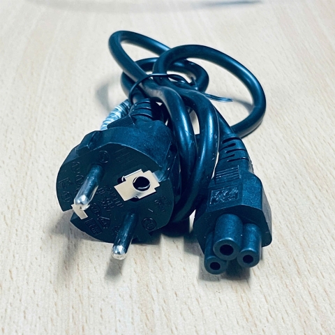 Dây Nguồn HONGLIN HL-014S HL-052 Chuẩn Cắm Điện 2 Chân Tròn AC Power Cord Schuko CEE7 Euro Plug to C5 2.5A 250V 3x0.75mm² Dài 0.9M