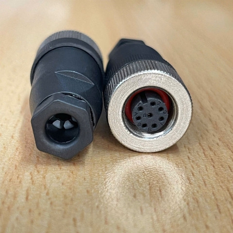 Đầu Nối M12 A-Code 8 Pin Female Field Termination Connector For Sensor Camera Industrial
