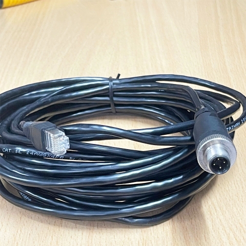 Cáp Ethernet M12 A-Code 4 Pin Male to RJ45 Gigabit Connector Cable Shielded UTP CAT.5E Dài 8M