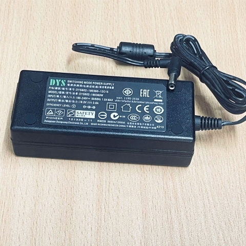 Adapter 18V 3.6A DYS602-180360-12C15 Jack DC Connector Tip Size 5.5mm x 2.1mm