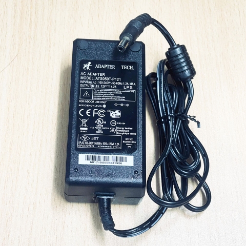 Adapter 12V 4.2A 50W ADAPTER TECH ATS050T-P121 Connector Tip Size 5.5mm x 2.1mm For Thiết Bị Âm Thanh Mackie DL1608 16-channel iPad-controlled Digital Mixer