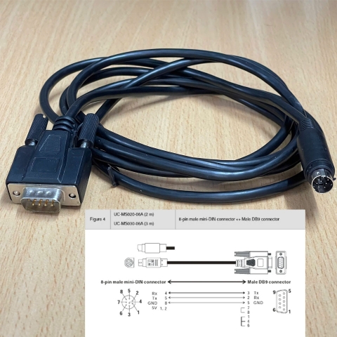 Cáp Lập Trình UC-MS020-06A (3m) Cable 8-Pin Male-Din to RS232 DB9 Male Delta DOP Touch screen to DVP series PLC Dài 3M