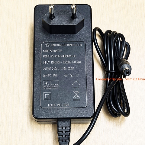 Adapter 24V 2.5A 60W XING YUAN XY65S-240250VQ-EW Chân Cắm Connector Size 5.5mm x 2.1mm Dùng Cho Máy In Nhãn Nhiệt LIIUU POS-9220