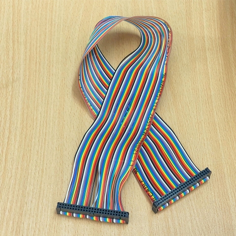 Cáp Bẹ Nhiều Màu IDC 50 Pin Female to Female 2.54mm Pitch Wire Flat Rainbow Ribbon Cable Pitch 1.27mm Dài 0.5M For PCB HMI Panel CMC CNC PLC SCSI Drive Extension Cable Connector Type A