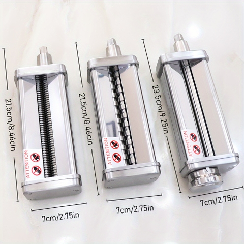 Phụ kiện máy làm mì ống cho máy trộn đứng KitchenAid Phụ kiện thép không gỉ Máy cán mì ống, Máy cắt mì spaghetti và Máy cắt mì fettuccine phù hợp với tất cả máy trộn đứng KitchenAid gia dụng