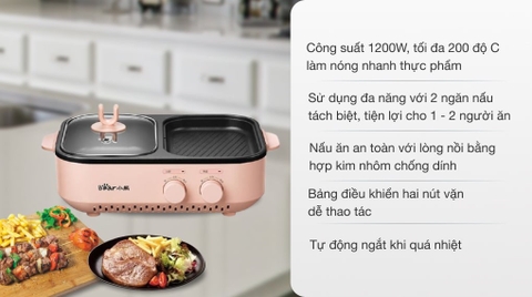 Bếp lẩu nướng đa năng Bear DKL-C12D1