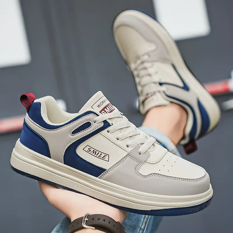 Giày thể thao phong cách cổ điển cho nam và nữ - Giày chạy đường nhẹ nhàng, thoải mái với độ ổn định, họa tiết đồ họa, giày buộc dây cho mọi mùa, chất liệu PU và đế EVA.